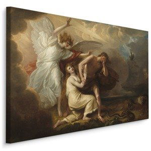 MyBestHome BOX Plátno Benjamin West "Vyhnanství Adama A Evy Z Ráje" Reprodukce Varianta: 30x20