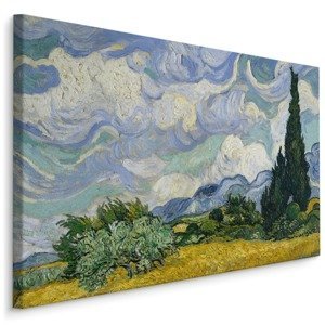 MyBestHome BOX Plátno Vincent Van Gogh "Pšeničné Pole S Cypřiši" Reprodukce Varianta: 100x70