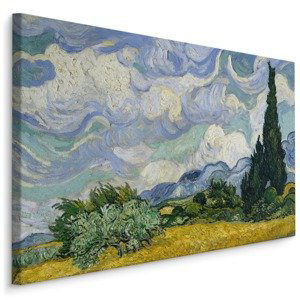 MyBestHome BOX Plátno Vincent Van Gogh "Pšeničné Pole S Cypřiši" Reprodukce Varianta: 40x30
