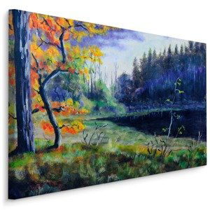 Plátno Podzimní Les V Modrých Barvách Varianta: 90x60