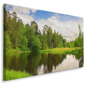 Plátno Lesní Krajina S Jezerem Varianta: 100x70