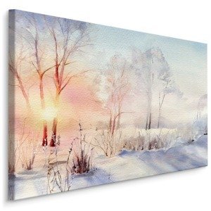 Plátno Východ Slunce V Zimním Lese Varianta: 100x70