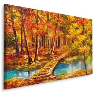 Plátno Lávka V Podzimním Lese Varianta: 100x70