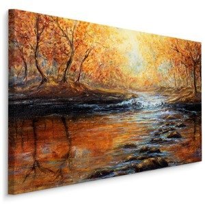 Plátno Řeka V Podzimním Lese Varianta: 100x70
