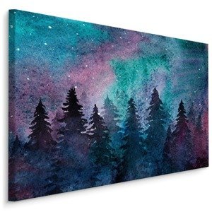 Plátno Akvarel Noční Lesní Krajina Varianta: 100x70