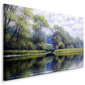 Plátno Řeka Na Pozadí Lesa Varianta: 70x50