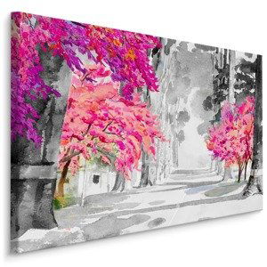 Plátno Třešňové Květy Malované Akvarelem Varianta: 100x70