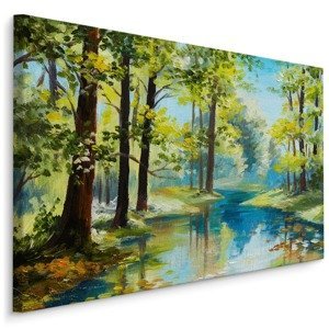 Plátno Lesní Krajina Malovaná Varianta: 120x80