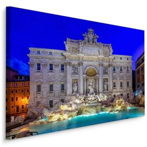 Plátno Fontána Di Trevi V Římě Ve Večerních Hodinách Varianta: 120x80