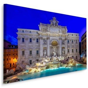Plátno Fontána Di Trevi V Římě Ve Večerních Hodinách Varianta: 40x30