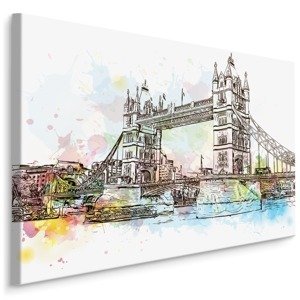 Plátno Tower Bridge Malovaný Akvarelem Varianta: 120x80