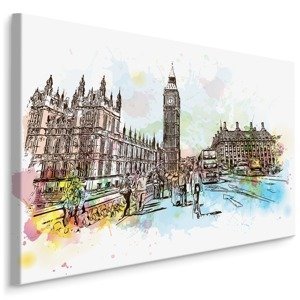 Plátno Londýnská Ulice Malovaná Akvarelem Varianta: 120x80