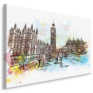Plátno Londýnská Ulice Malovaná Akvarelem Varianta: 40x30