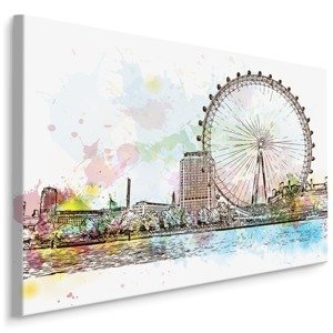 Plátno London Eye Malované Akvarelem Varianta: 100x70