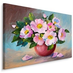 Plátno Růže Ve Váze Jako Malované Varianta: 100x70