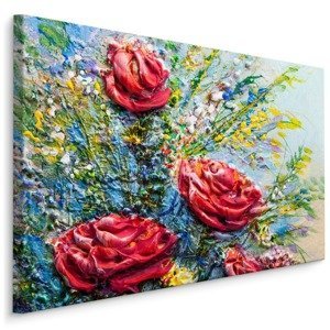 Plátno Obraz Malovaných Růží Varianta: 100x70