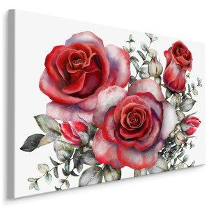 Plátno Červené Růže Malované Akvarelem Varianta: 120x80