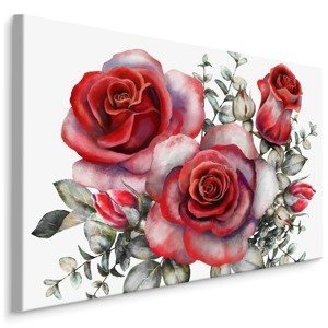 Plátno Červené Růže Malované Akvarelem Varianta: 30x20