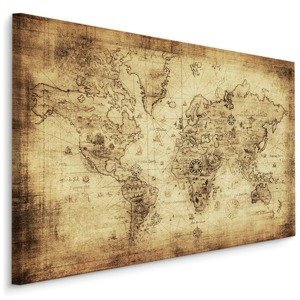 MyBestHome BOX Plátno Stará Vintage Mapa Světa Varianta: 100x70