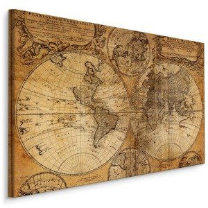 MyBestHome BOX Plátno Mapa Starého Světa Z 18. Století Varianta: 100x70