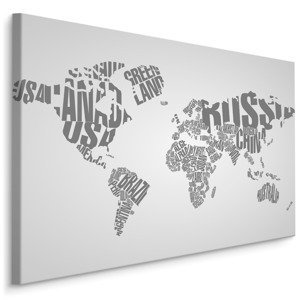 MyBestHome BOX Plátno Mapa Světa S Nápisy Varianta: 100x70