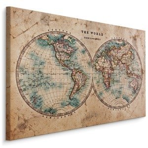 MyBestHome BOX Plátno Mapa Starého Světa V Retro Stylu Varianta: 90x60