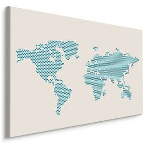 MyBestHome BOX Plátno Mapa Světa Z Teček Varianta: 90x60