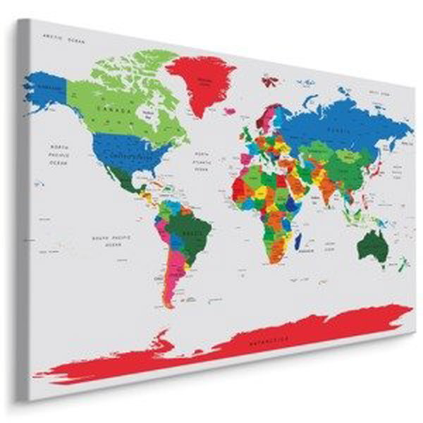 MyBestHome BOX Plátno Barevná Světová Politická Mapa Varianta: 100x70