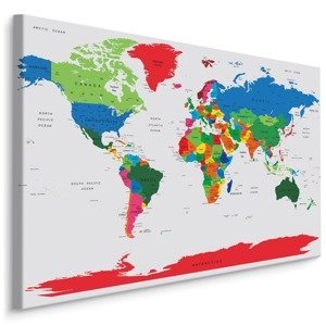MyBestHome BOX Plátno Barevná Světová Politická Mapa Varianta: 30x20