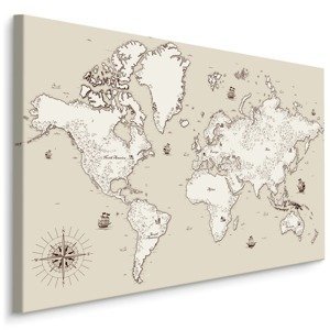 MyBestHome BOX Plátno Stará Mapa Světa Varianta: 70x50