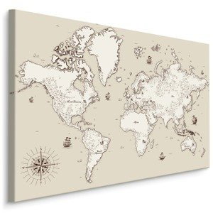 MyBestHome BOX Plátno Stará Mapa Světa Varianta: 90x60