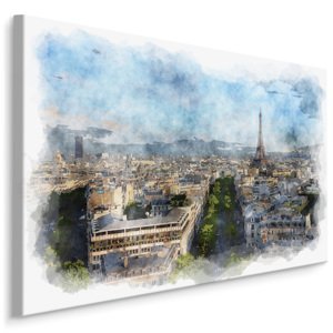 Plátno Panorama Paříže - Akvarel Varianta: 100x70