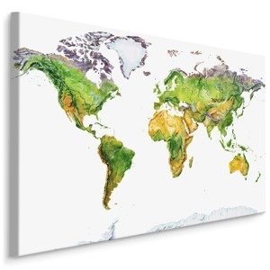 MyBestHome BOX Plátno Fyzická Mapa Světa Varianta: 100x70
