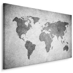 MyBestHome BOX Plátno Mapa Světa V Odstínech Šedi Varianta: 100x70