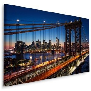 Plátno 3D Noční Pohled Na Most Manhattan Varianta: 40x30
