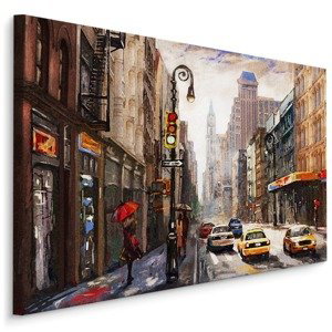 Plátno Malovaný Pohled Na Ulici New York Varianta: 100x70