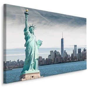 Plátno Socha Svobody Na Pozadí Mrakodrapů V New Yorku Varianta: 100x70