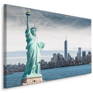 Plátno Socha Svobody Na Pozadí Mrakodrapů V New Yorku Varianta: 120x80