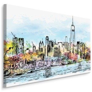 Plátno Panorama New Yorku Akvarel Varianta: 100x70