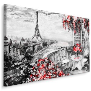 Plátno Kavárna S Eiffelovou Věží V Pozadí II. Varianta: 100x70