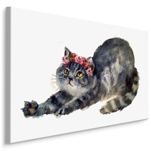 MyBestHome BOX Plátno Kočka Malovaná Akvarelem I. Varianta: 30x20