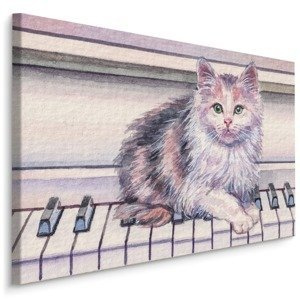 MyBestHome BOX Plátno Kočka a Klavír Varianta: 120x80