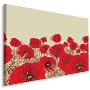 MyBestHome BOX Plátno Krásné Červené Vlčí Máky Varianta: 40x30