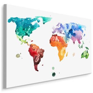 MyBestHome BOX Plátno Mapa Světa V Akvarelu Varianta: 100x70