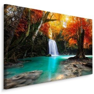 Plátno Vodopád V Podzimním Lese 3D Varianta: 30x20