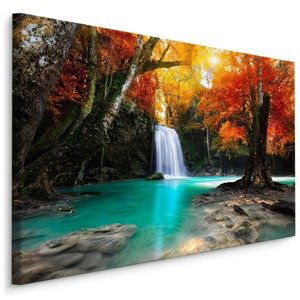 Plátno Vodopád V Podzimním Lese 3D Varianta: 90x60