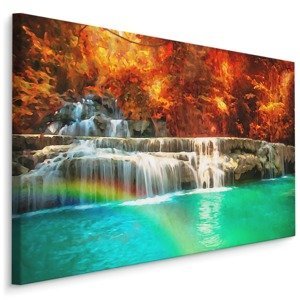 Plátno Vodopád Malovaný Akvarelem Varianta: 90x60