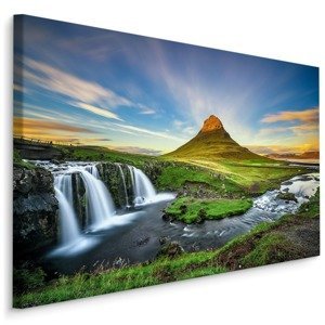 Plátno Vodopád Na Pozadí Hory Kirkjufell Na Islandu Varianta: 100x70