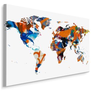 MyBestHome BOX Plátno Mapa Světa-Graffiti Varianta: 100x70