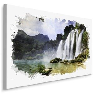 Plátno Akvarel Hory S Vodopádem Varianta: 100x70